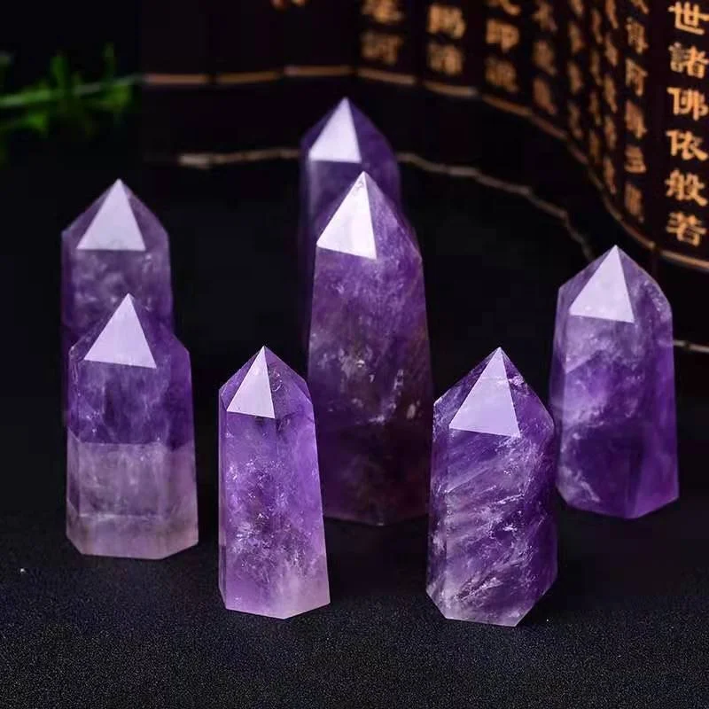 Wholesale Mini Natural High Quality Gem stone Crystal Healing Small Crystal Tower Stones Wand Amethyst Points