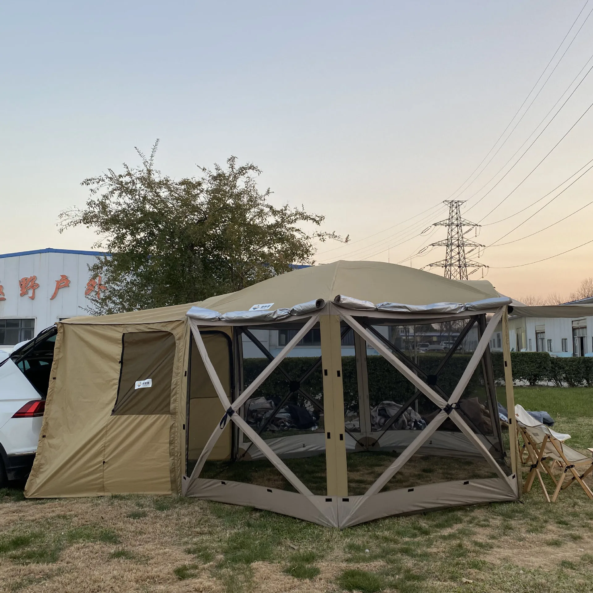 Hexagonal tent outdoor portable folding field camping equipment sunshade rain anti mosquito automatic tent