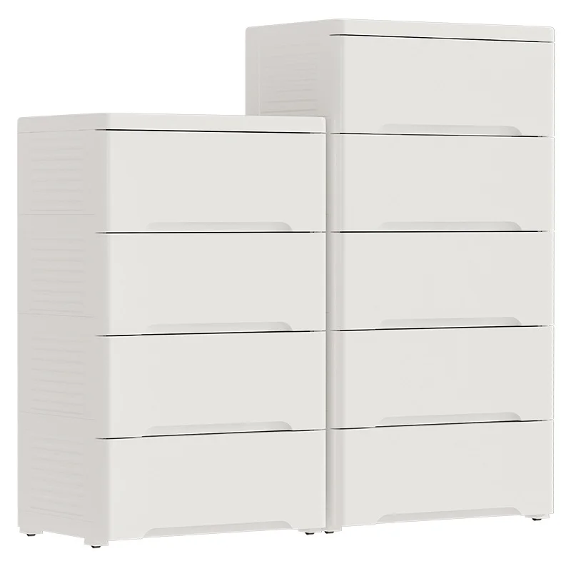 NEW Stylish White 4-Drawer Storage Cabinet, Simple Design Chest for Living Room and Bedroom Organization