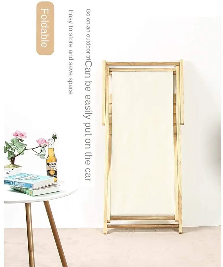 Folding Reclining Outdoor Sun Loungers Beach Chair Lazy Outdoor Deck Chair Oxford Canvas Apply to Balcony Home Leisure