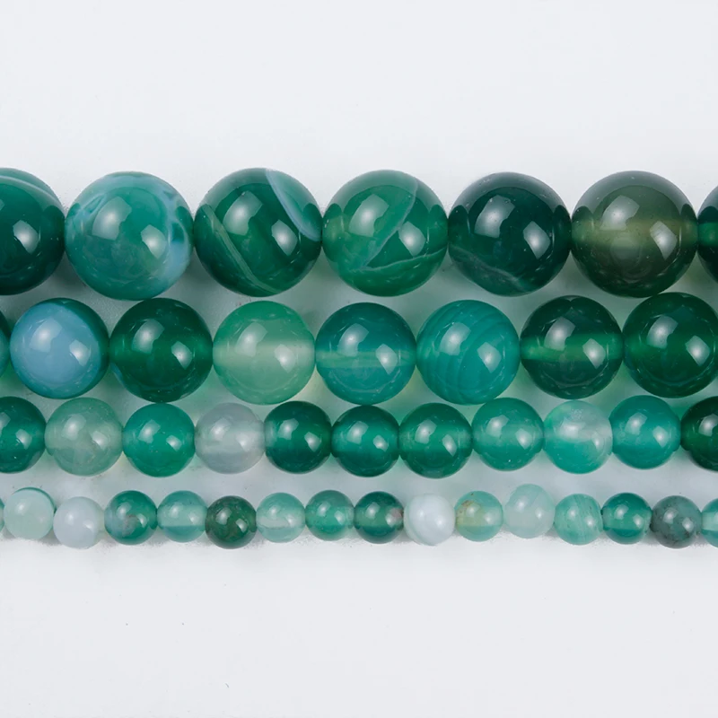 
Natural Stone Green Striped Agate Round Loose Stone Beads for Jewelry Making DIY Bracelet Earrings Accessories 4/6/8/10/12mm 