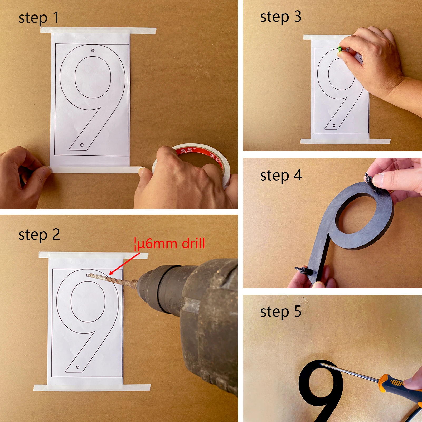 House Number for Outside Floating Modern Address Numbers for Houses by metal Black for Home Door and Mailbox