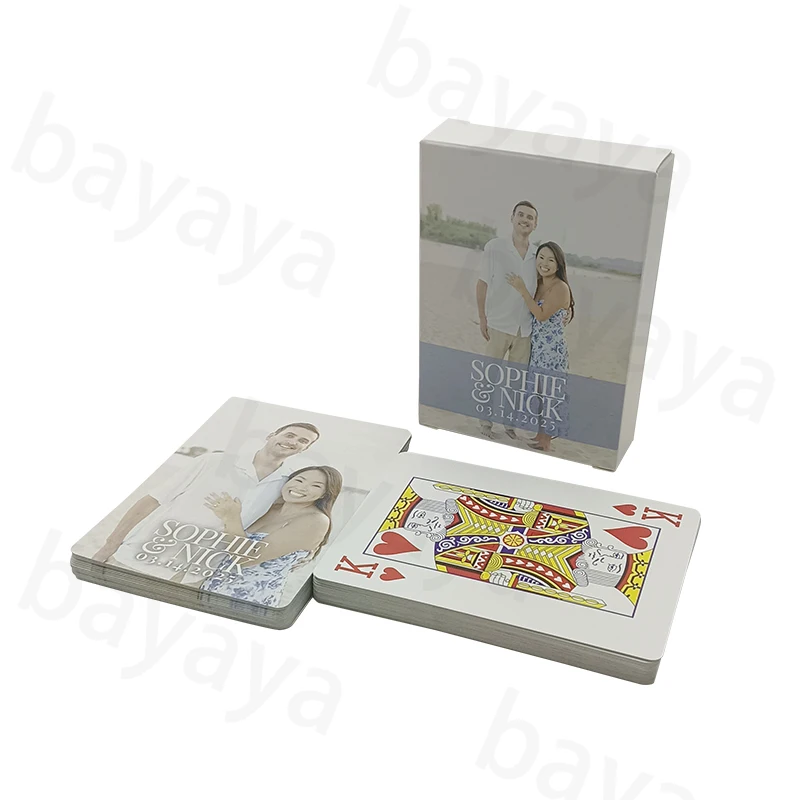 Bespoke Manufacturing Special Events Wedding Souvenirs Gifts Party Bar Linen Finish Custom Playing Cards With Box