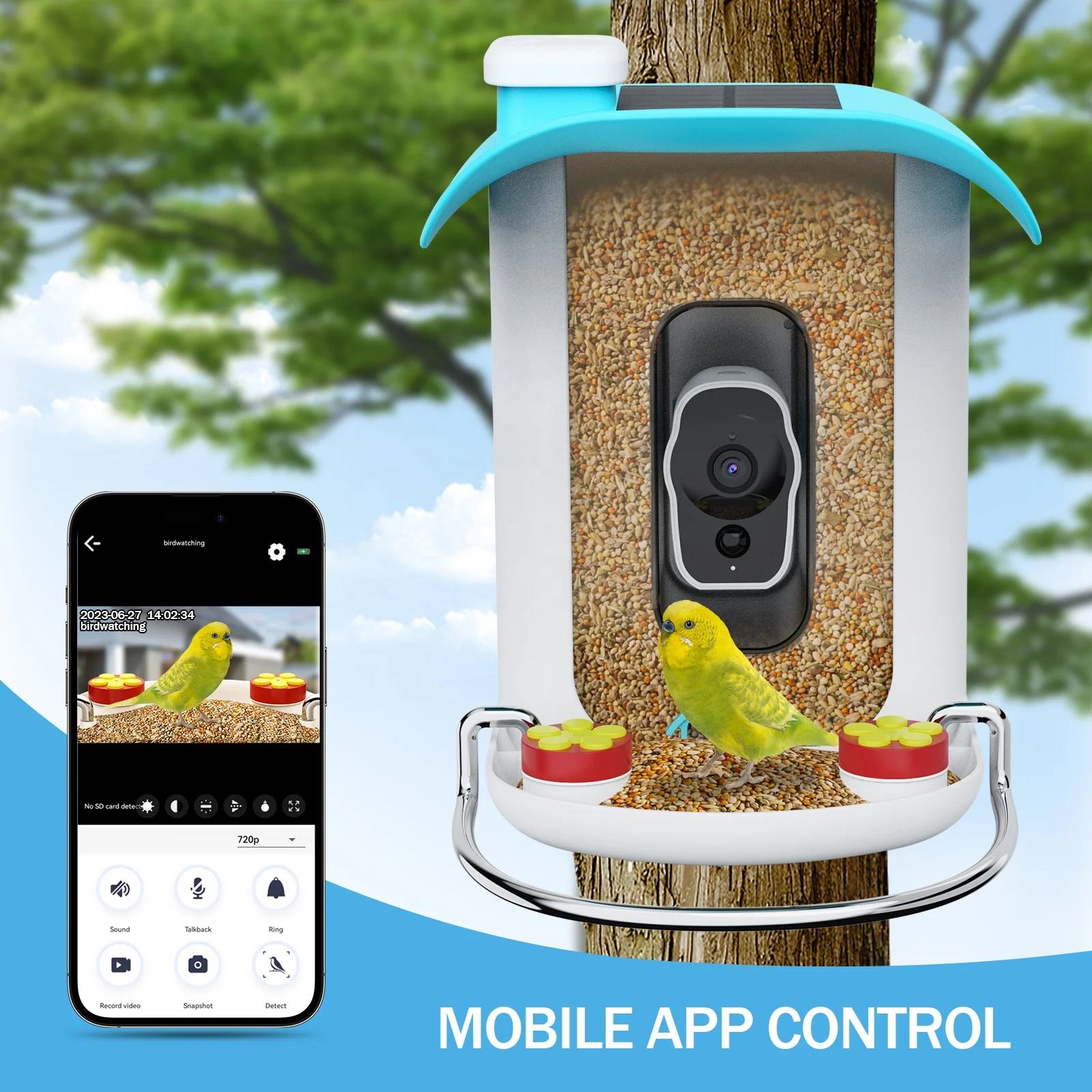2024 Smart Ai Identify Bird Breed wildlife monitoring  Night Vision Bird Feeder With Camera