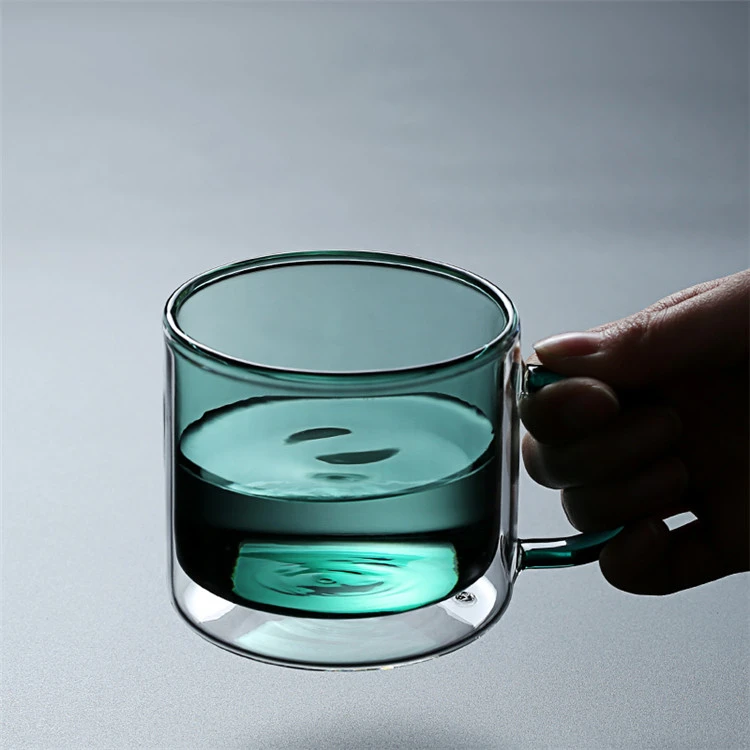 
Glass coffee cup mug with different color drinking glasses 