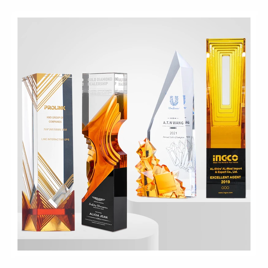 Jadevertu new award trophy liuli patent trophy for corporate gift  annual trophy