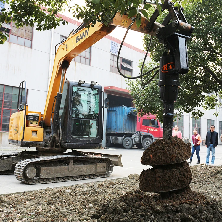 Excavator Auger Attachment & Stone Auger for Drilling Machine with Solar Pile Auger Driver
