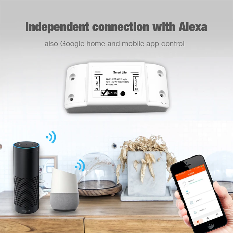 Беспроводной дистанционный выключатель Zigbee Smart Home с Wi-Fi контроллер светодиодного освещения релейный модуль «сделай сам» совместим Alexa и
