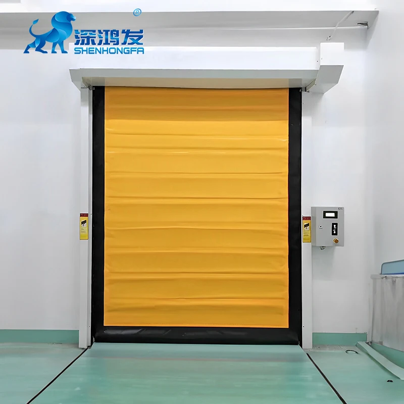 Factory direct sale  low price cold storage PVC high speed zipper door  for cold room rolling up door supplier