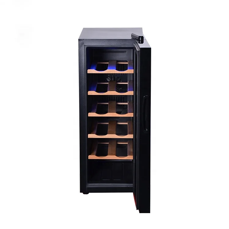 BCW-35 12 Bottles Thermoelectric Wooden Shelves Mini Electronic Wine Cellar