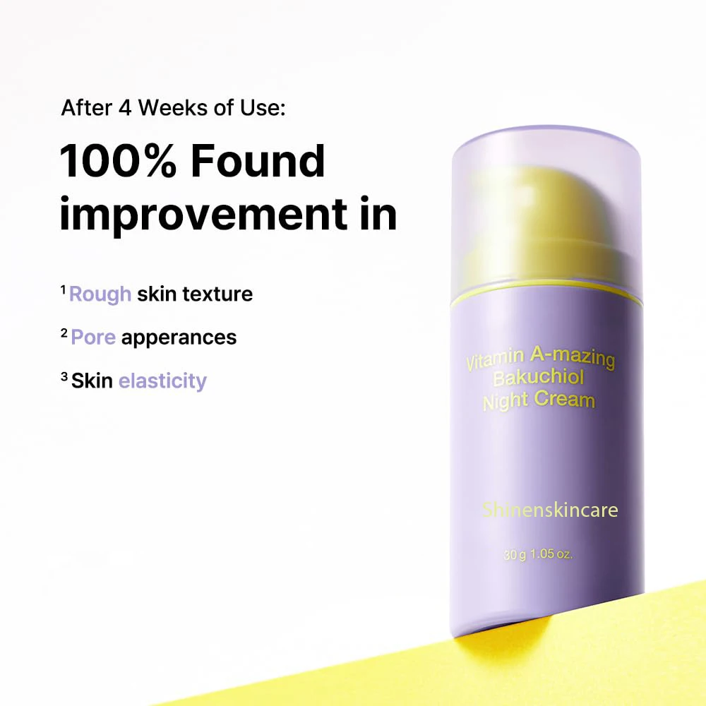 Beta-glucan Ceramide Vitamin  Plump Skin Antioxidant Deep Hydrating Bakuchiol Retinol Yellow Night Cream For Face