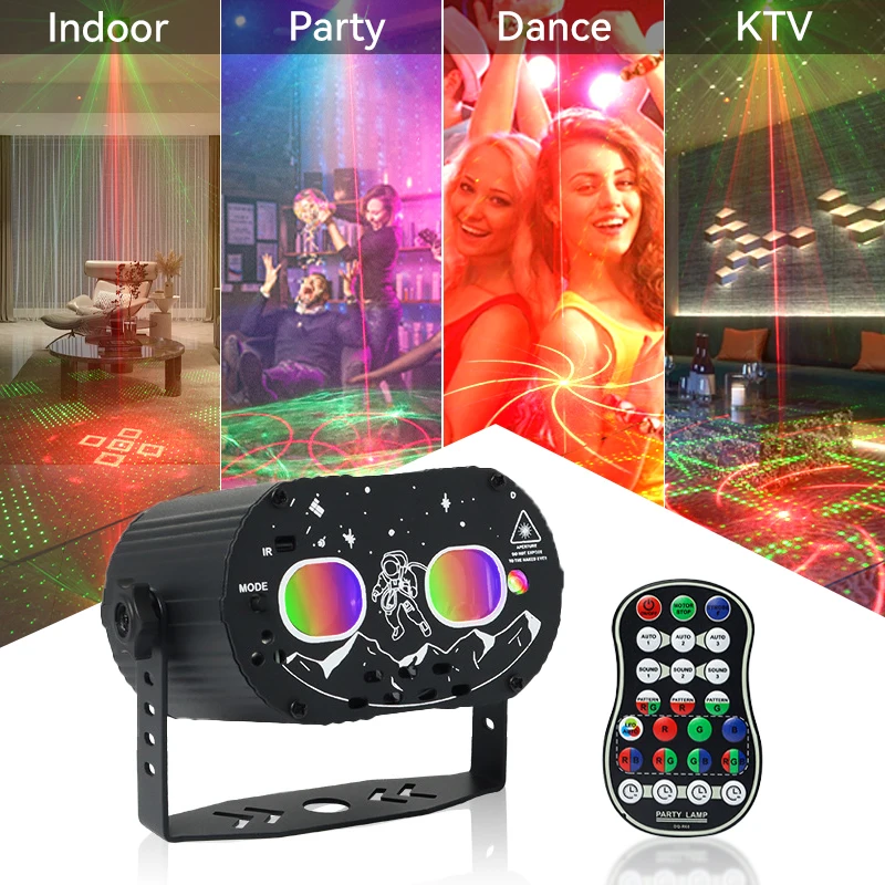 Portable remote control Northern lights effect laser strobe sound active event stage lights
