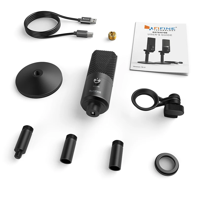  Fifine K670B веб-трансляция потокового USB Cavo Microfono Совместимость с ПК