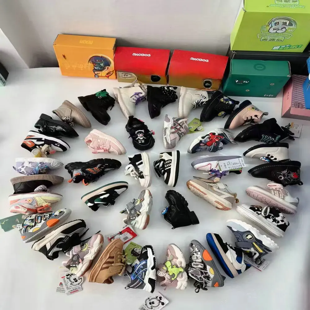 3 Dollar Model SLX005 Size 15-25 Baby Safety Sports Casual Running Walking Style Stock Basketball Style Shoes With Prints