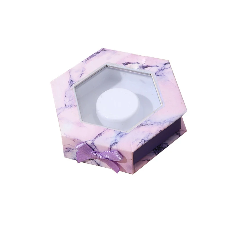 OEM lash packaging box custom shape color size logo hexagon eyelash box packaging
