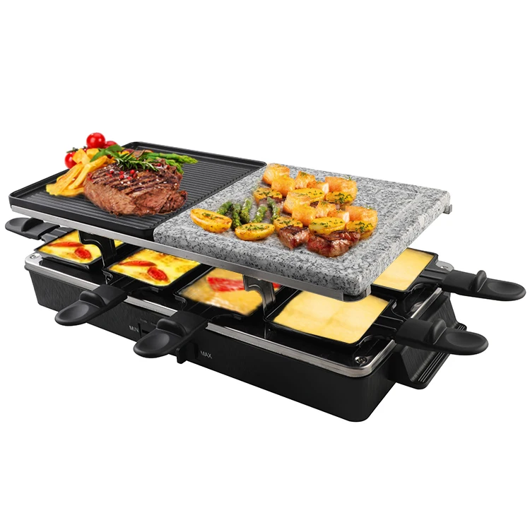 22846 Electric Barbecue Grill Electric Raclette Grill 8 Persons PTFE Die Casting Aluminum Plancha Para Tacos Con Lava Manos 2000