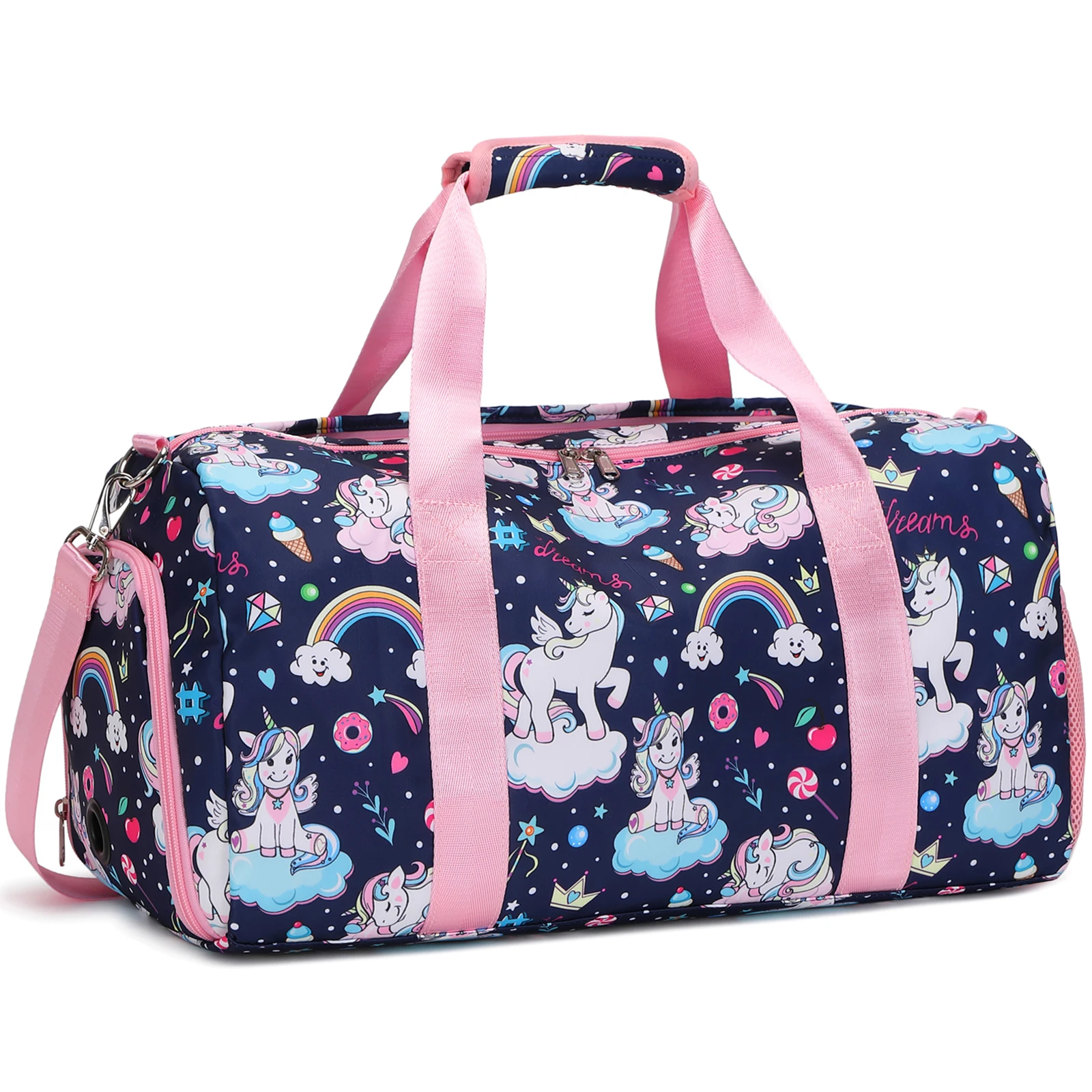 Custom Polyester Girls Dance Bags Travel Luggage Bags Weekender Shoulder Handbags Kids Yoga Ballet Overnight Pack Fashion Duffel