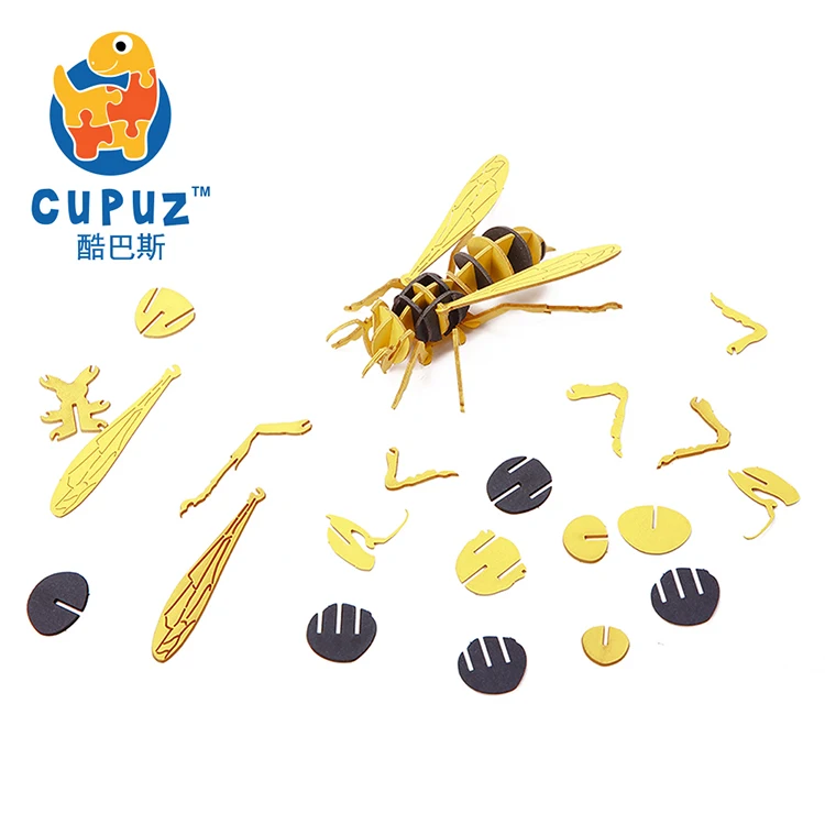 
Bee design educational 3d paper model for child 