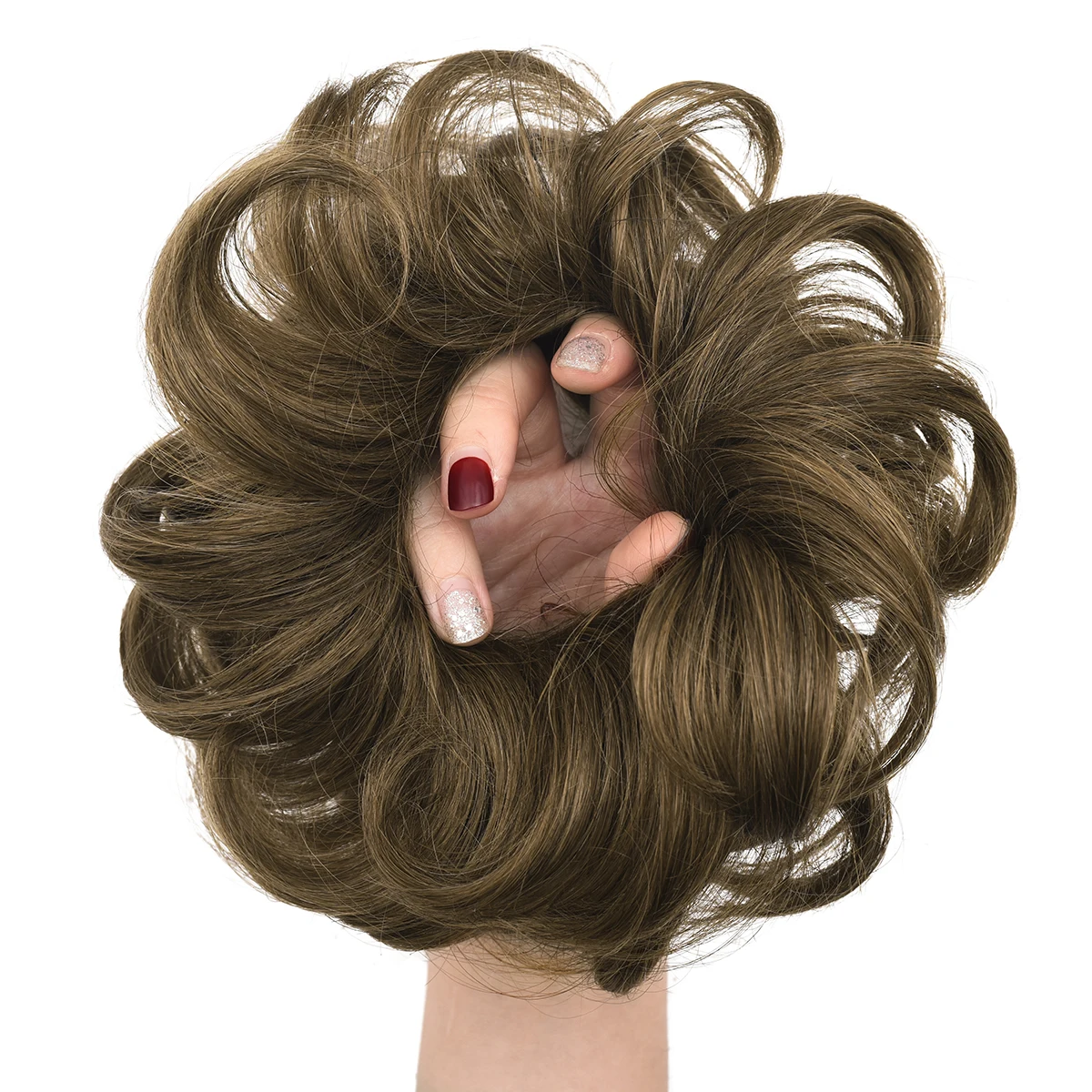 Messy Hair Bun Chignon Elastic Band For Hair Bun Scrunchy Human Extenion Curly Hairpiece Human Hair Scrunchies