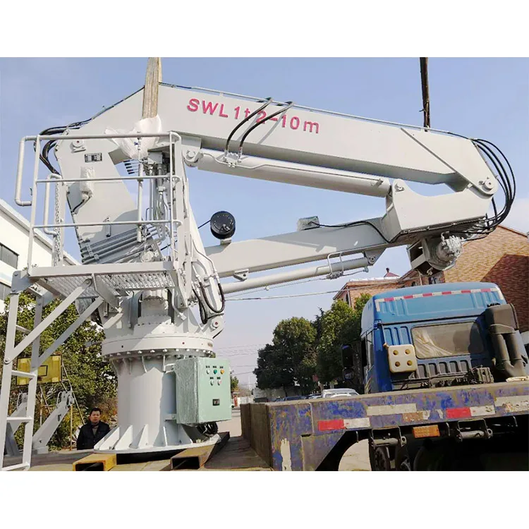 Hydraulic marine davit crane 5 ton 10 ton knuckle boom deck mounted marine crans