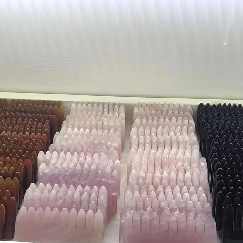 Wholesale Green Aventurine Jade Rose Crystal Comb Head Health Massage For Healing