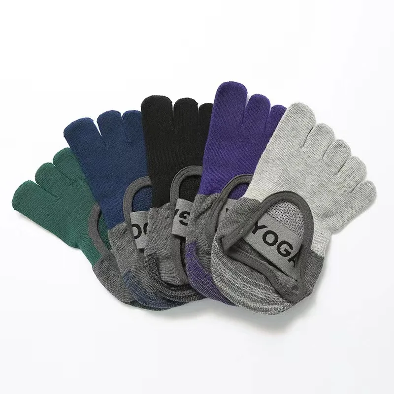 CHANGNORE  Dynamics Women Split Toe Bandage Yoga Sport Socks Anti-slip Flexible Dancing Color-Blocking Cotton Solid Ankle Socks