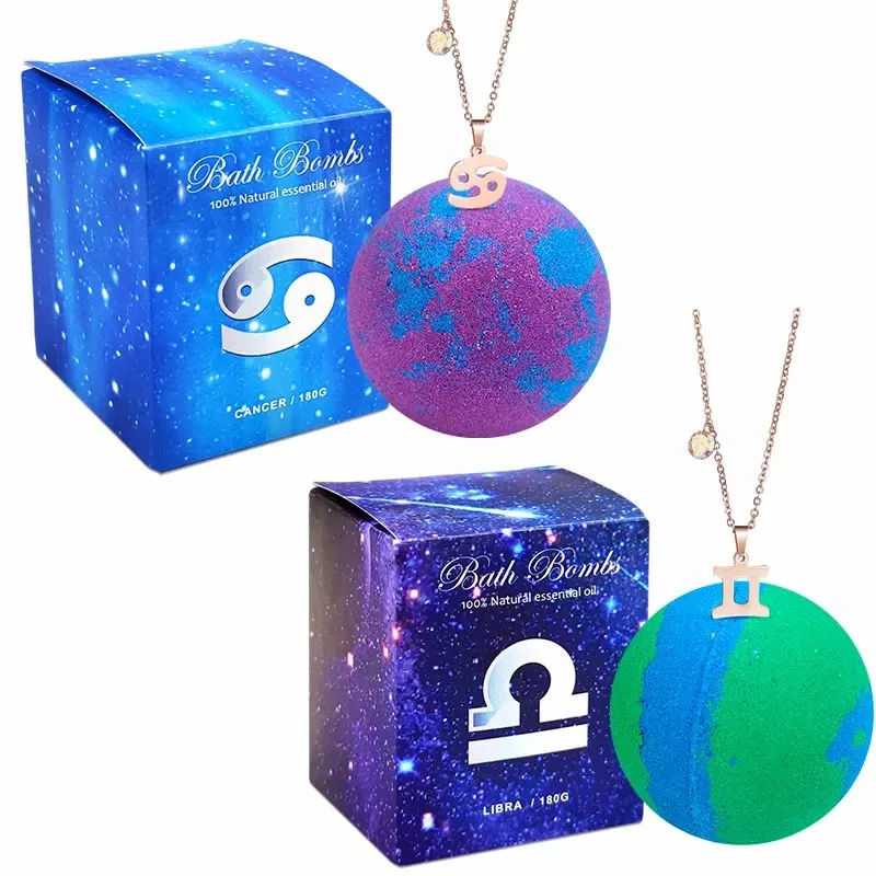 Private Label Hot Sale Essential Oil CBD Bath Fizzer Bath Bombs with Ring