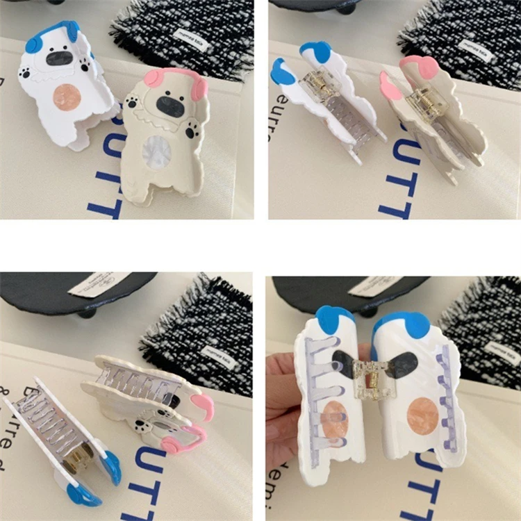 New headphones dog acetate claw clip lady animal cute animal hair accessories cute cartoon back of the head