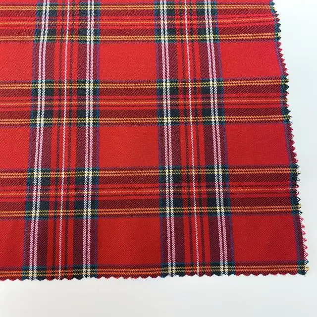 Sunplustex manufacturers woven viscose/polyester yarn dyed scottish plaid bengaline stretch fabric for pants and leggings