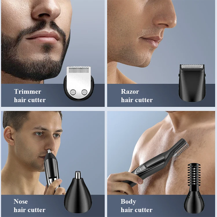 Multi Groomer USB charging 5 in 1 Wireless Hair Trimmer Series Beard Face Body Mens Grooming Kit Hair Clipper