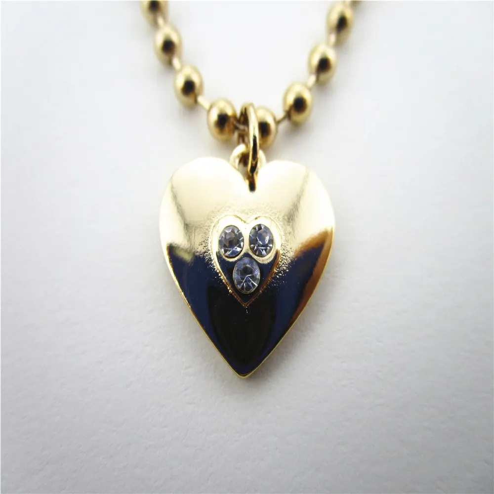 
costume jewelries necklace of ball chain with love pendant layer necklace 