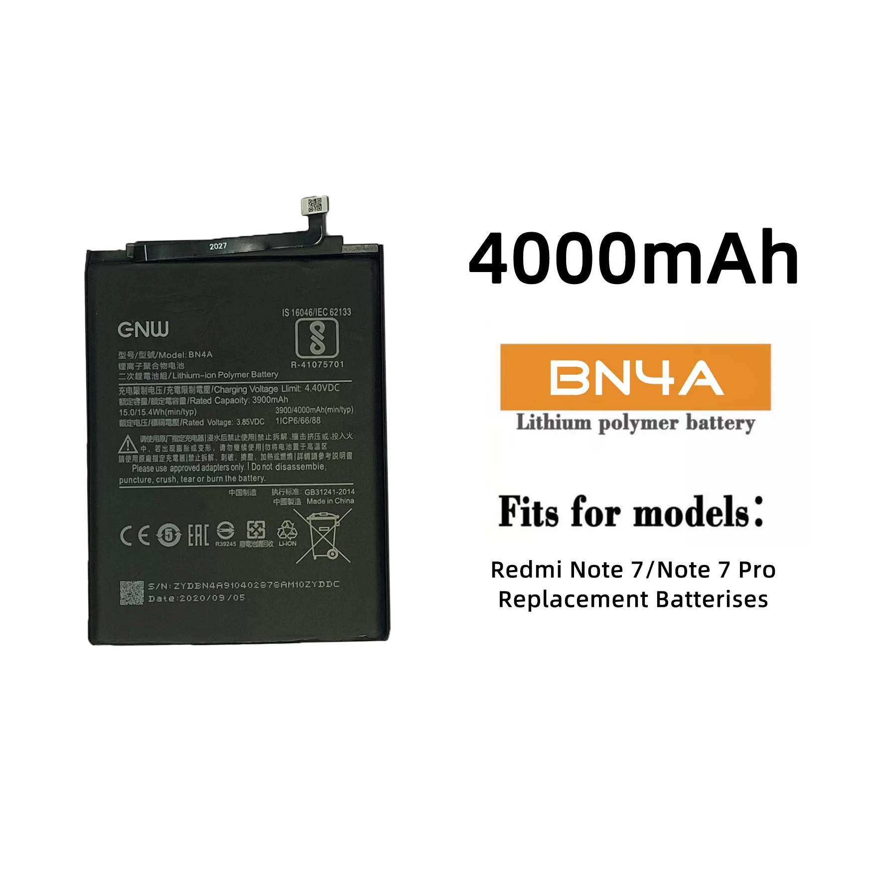 High Quality Brand New Mobile Phone Battery For Redmi Note 7/Note 7 Pro Replacement Batterises