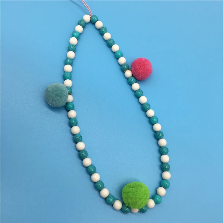 44CM Wrist Strap Acrylic Polymer Clay Beads Keychain Beaded Phone Lanyard short straps