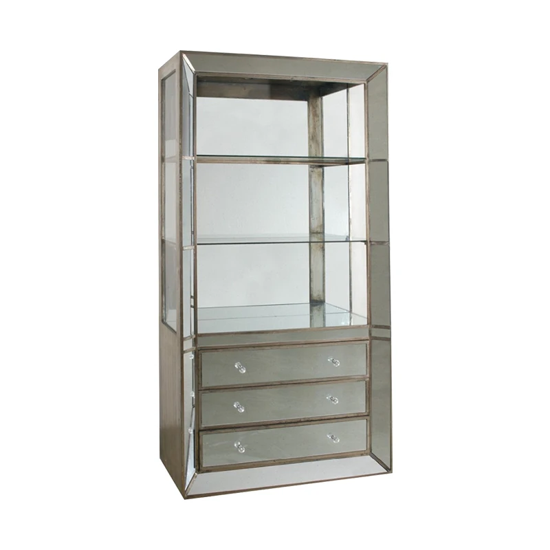 antique mirrored high book case