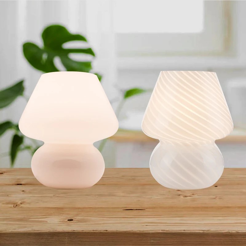 Luxury Glass Table Lamp Home Decoration Lighting Glass Mushroom Lamp Room Decorative Glass Lamp