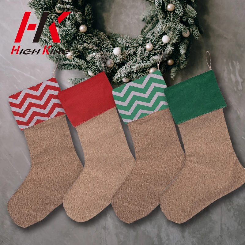 HighKing Best Price Cotton Stockings 2021 Sublimation Gift Bulk Blanks Christmas Stocking Custom