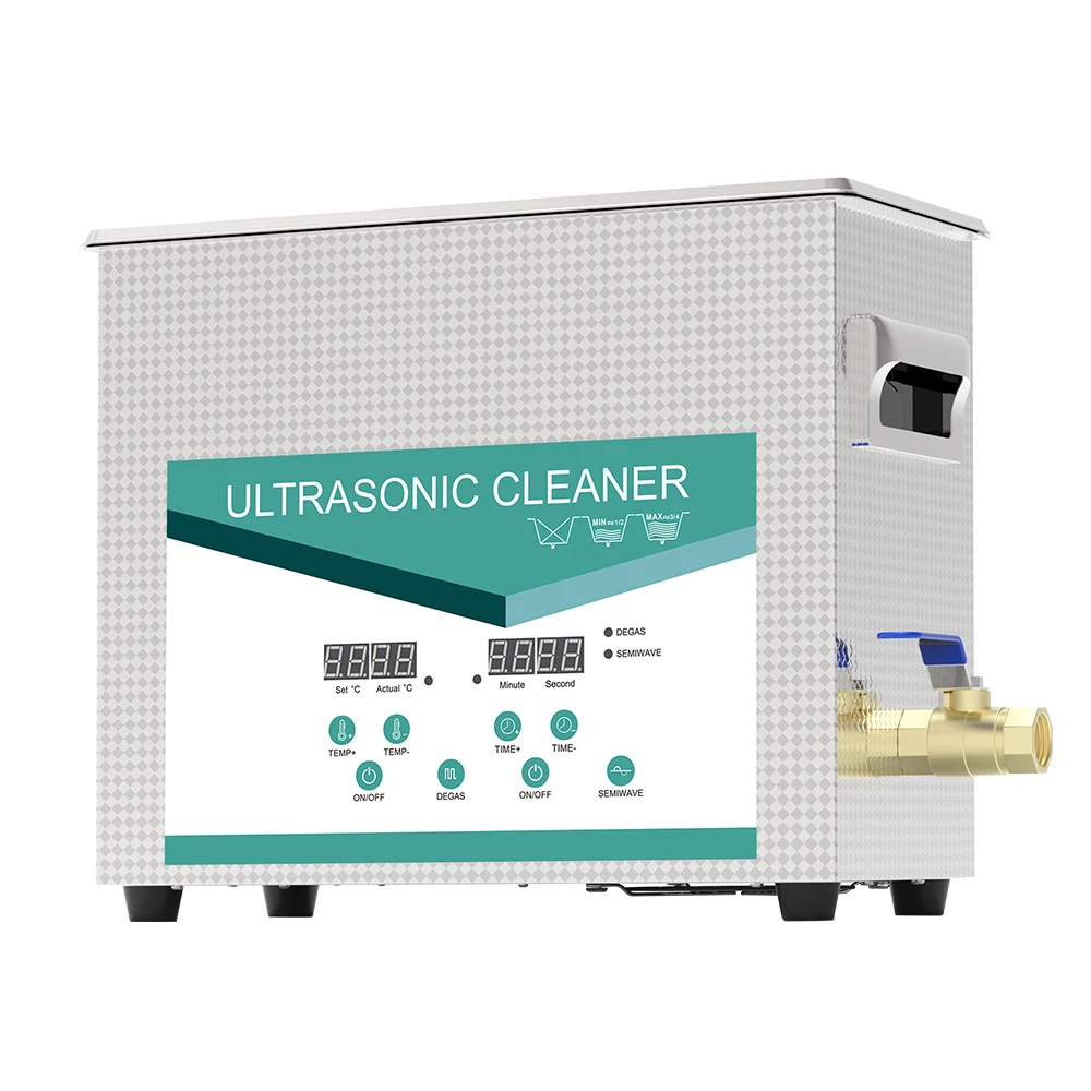 For dental instruments tools cleaning equipment ultrasonic ultrasound 6.5L digital with drainage heater 300w