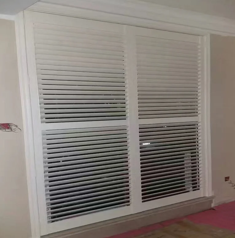 White color upvc shutter for window plantation shutters pvc