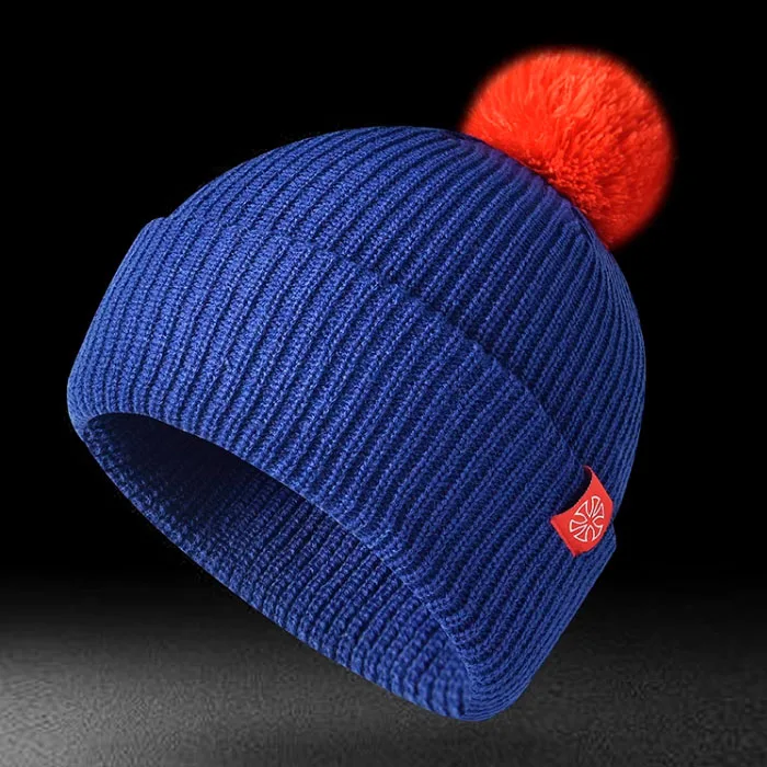 Custom Classic Hot sale Popular Pom Pom Sports Ski Beanie Winter Hats Customize Slouch Sports  Beanies Pom Knit Ski Beanie Hat