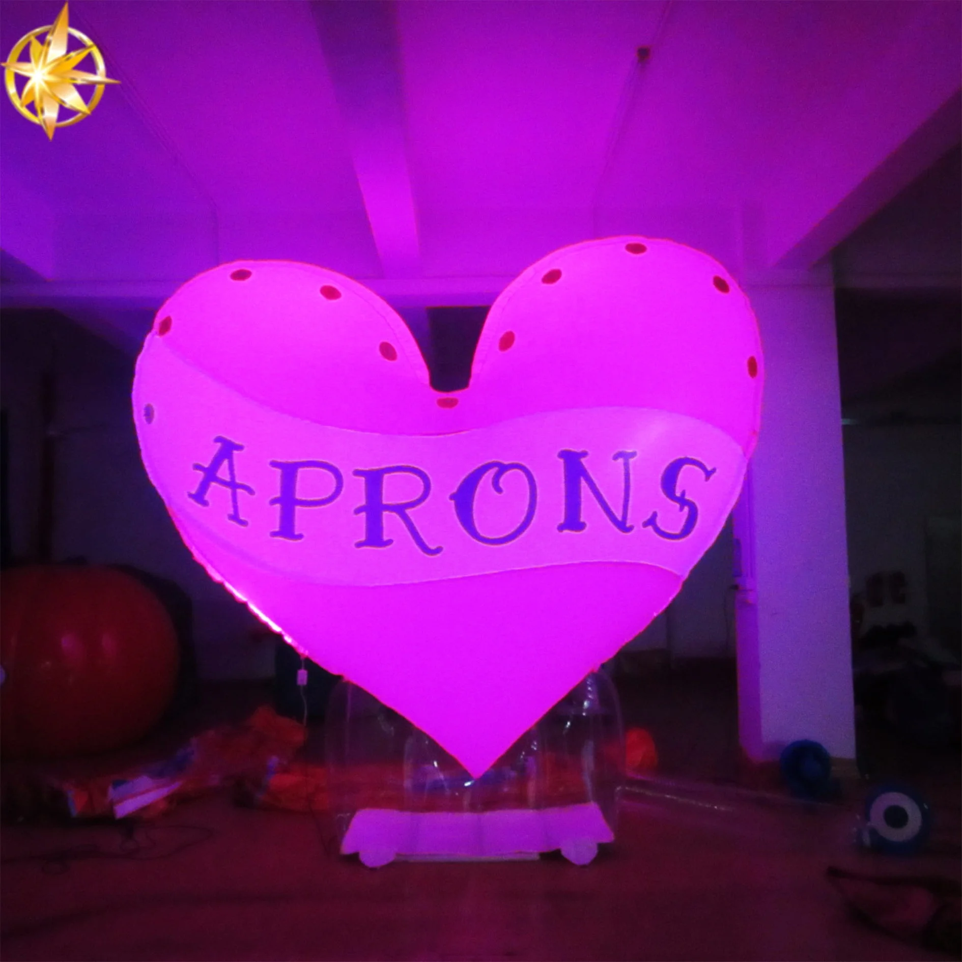 Подгонянный надувной СИД День святого Валентина сердце для продажи/надувной красный шар сердца для свадьбы или украшения