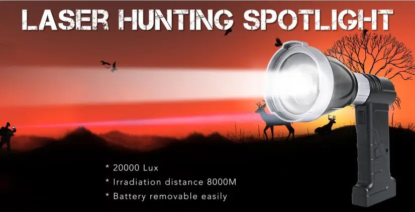 8000M long range handheld hunting spotlight