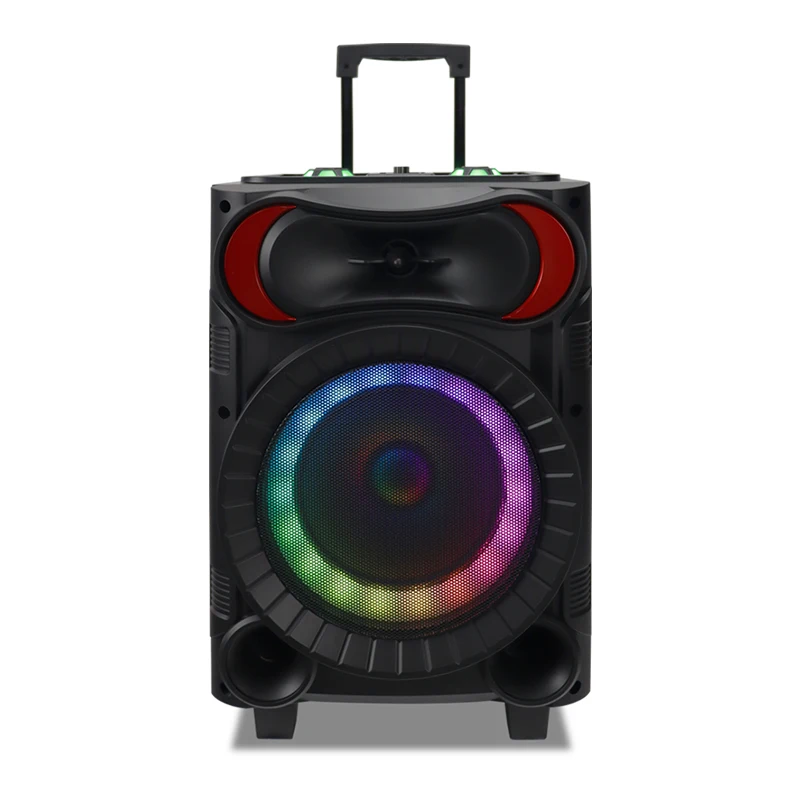 Manufacturer 8 inch Portable Party Dj Wireless Trolley Speaker Caixa De Som Karaoke Stereo Blue Tooth Led Speaker