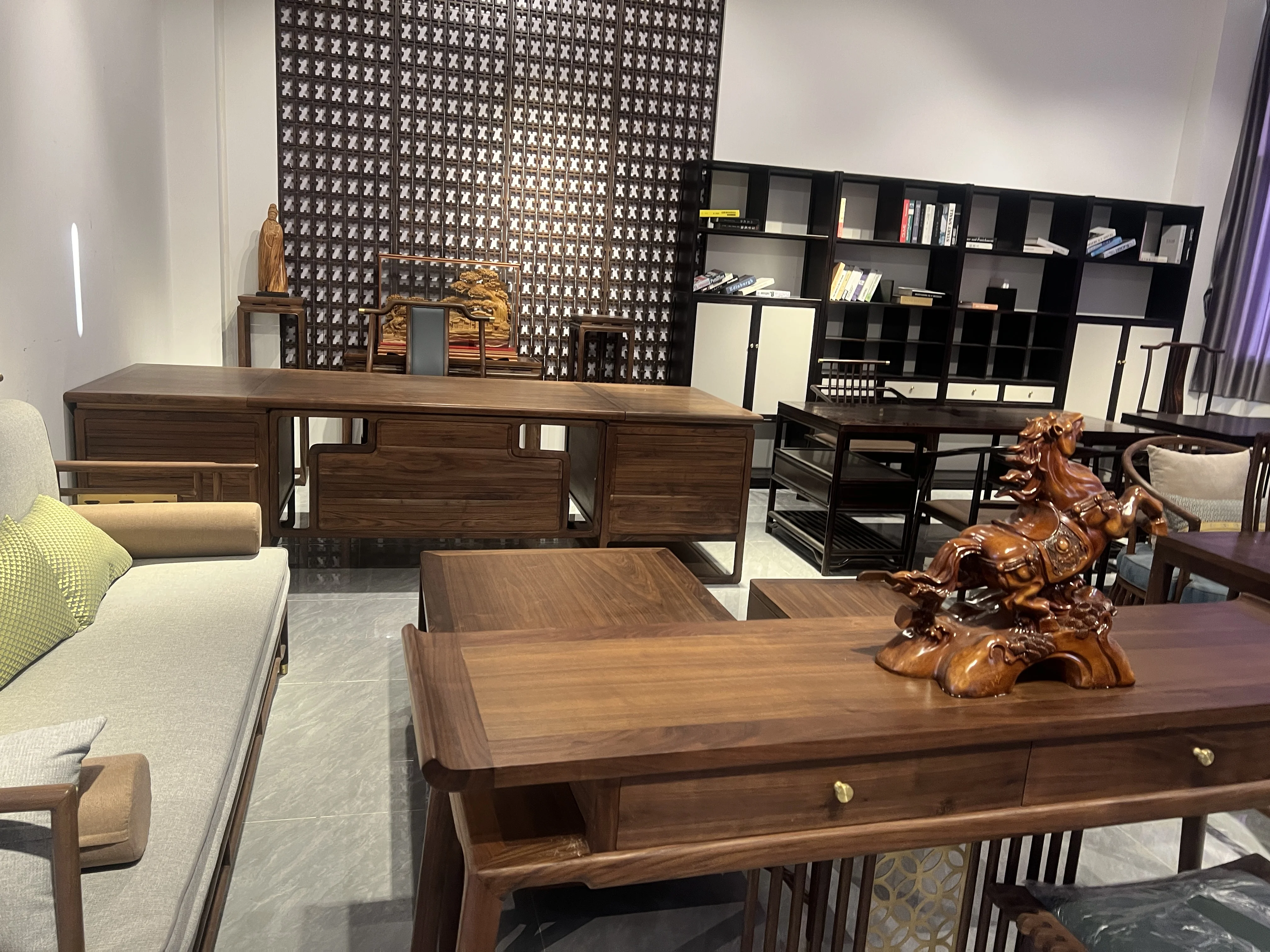 AJJ-YS253 New Chinese tea table and chair combination of solid wood furniture home office antique study tea table