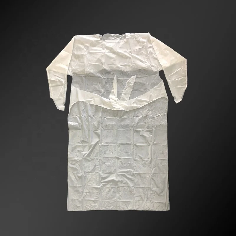 Super high quality custom gsm White Reinforced thumb loop isolation gown Cpe Gown