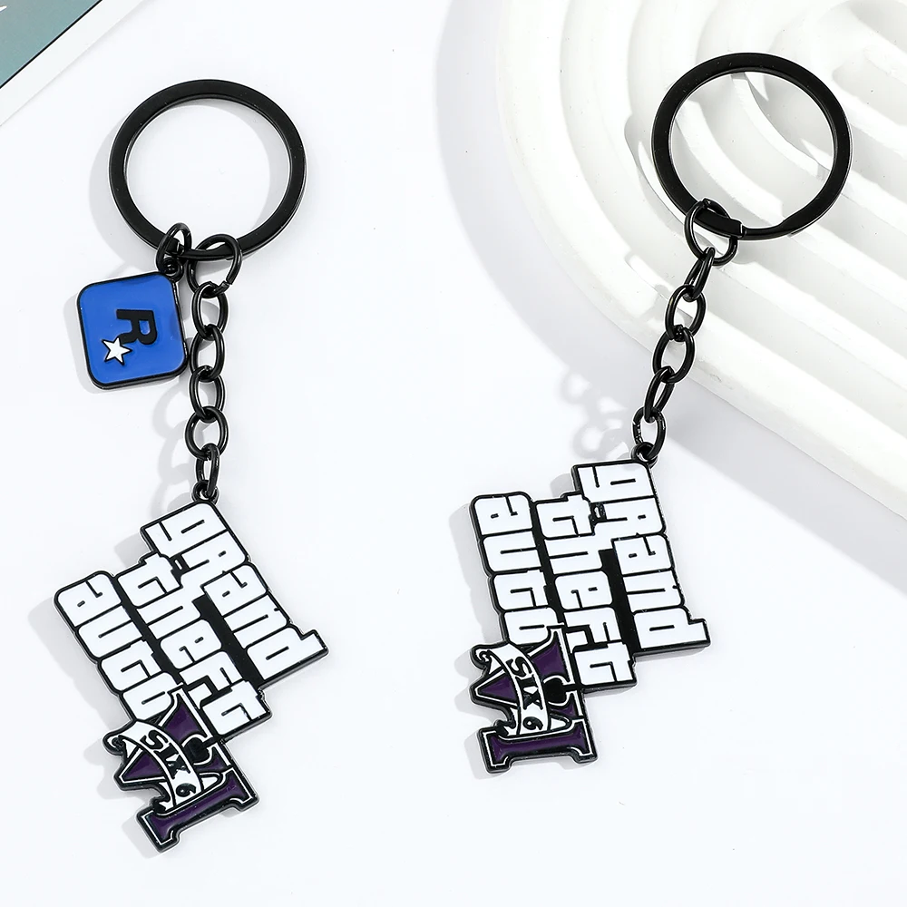 Game GTA V Grand Theft Auto 5 Keychain Pendant Key Chain Metal Holder Key Ring Fans Gift Jewelry Accessories PS4 Xbox PC Keyfob