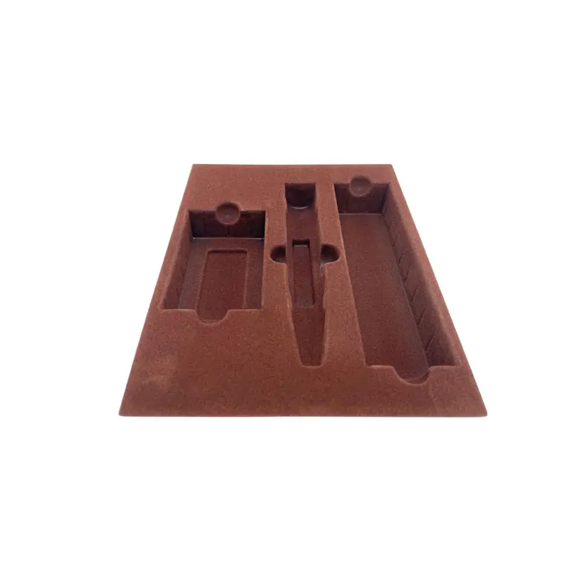 Wholesale Custom PS Plastic Vacuum Formed Velvet Blister Tray Cosmetic Electronic Packaging Recyclable Inner Velvet Blister Tray