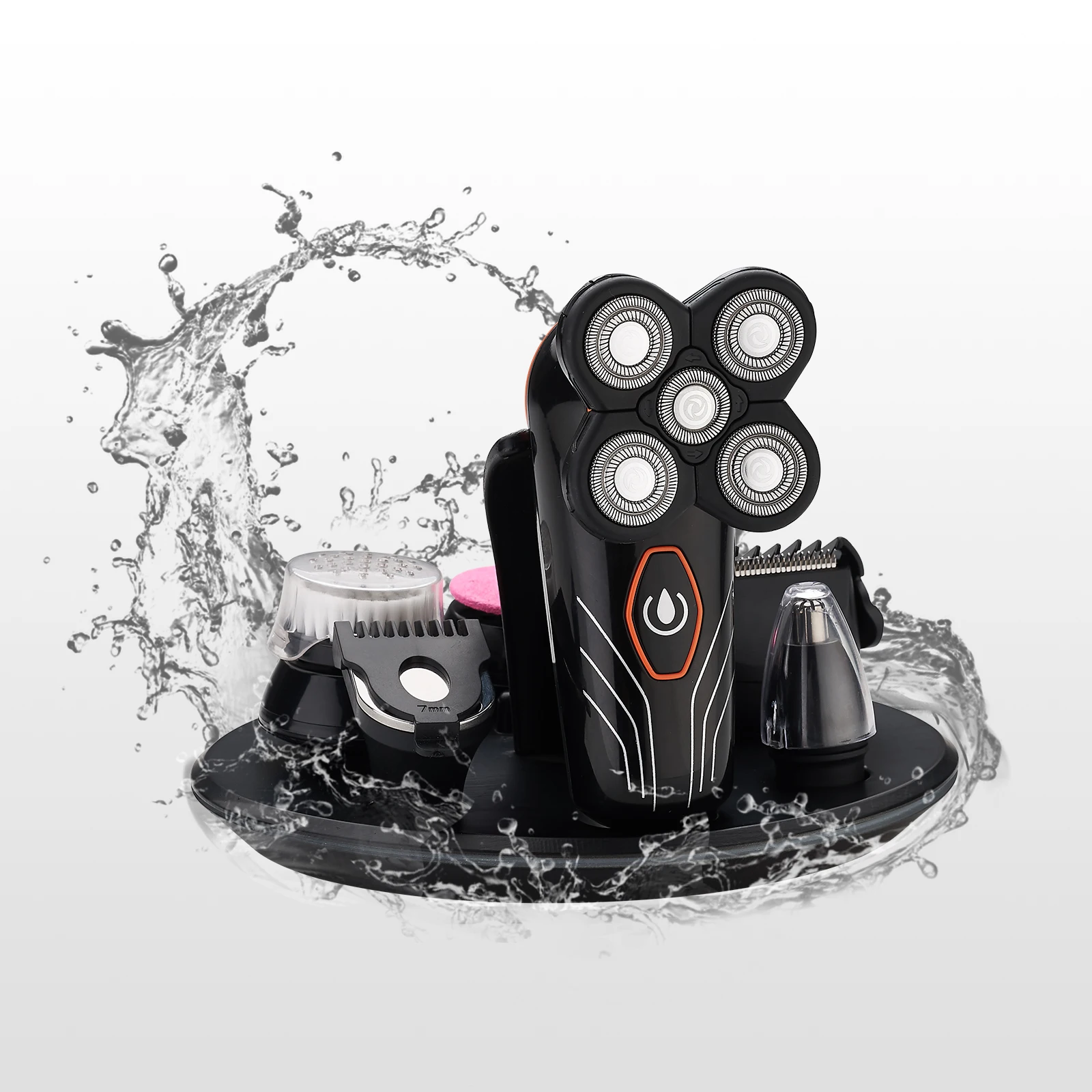 Hontec MR-129 6 In 1 Multifunctional Shaver for Men bald shaver nose trimmer and Trimmers and cleaning brush groomer kit for men