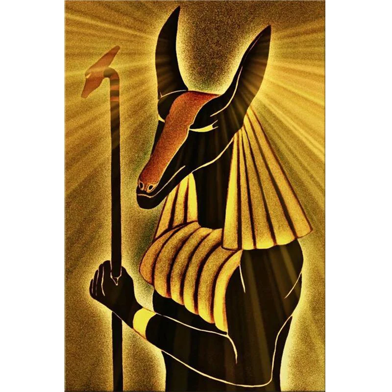 Diy Abstract Animal Diamond Painting Kits Ancient Egyptian God of Dog 5d Diamond Embroidery Painting for Adults