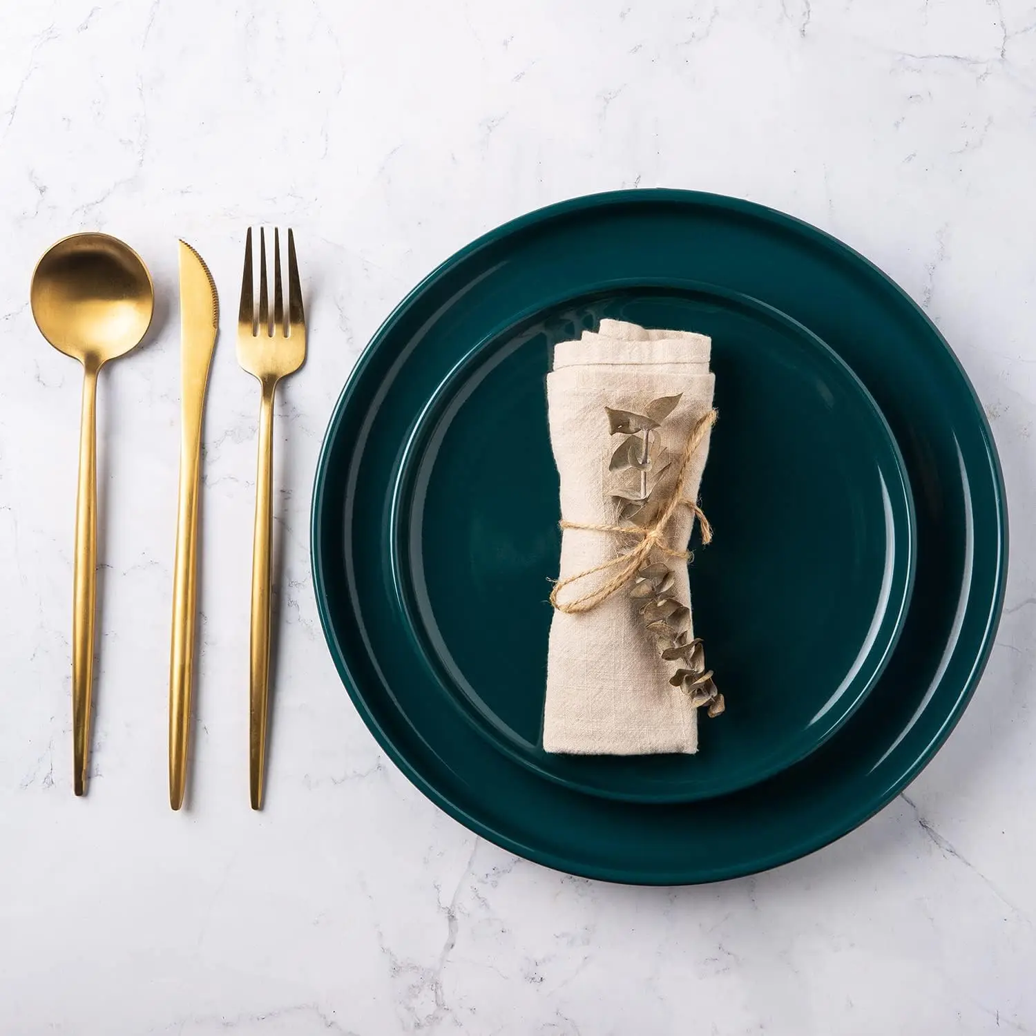 10.5 inch Green Dinner Plates Set Porcelain Dessert Salad Plate Dinnerware Sets Scratch Resistant Microwave Oven Dishwasher Safe