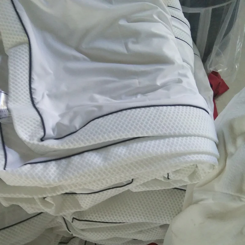 233TC DOWN PROOF 100%COTTON white color pillow shell with piping AND HEIGHT OR 3D MESH